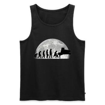 Pianist Evolution Mond Piano Klavier Geschenk - Männer Premium Bio Tank Top - Schwarz - Vorne - AI Model Male 178 light (178cm)