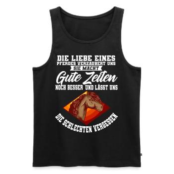 Pferde Spruch Pferdeliebhaber Pferdesprüche - Männer Premium Bio Tank Top - Schwarz - Vorne - Michal (187cm)