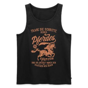 Pferde Spruch Pferdeliebhaber Pferdesprüche - Männer Premium Bio Tank Top - Schwarz - Vorne - Michal (187cm)