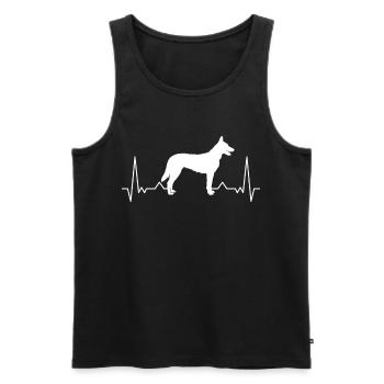 Hollandse Herder Saying Dutch Shepherd - Men's Premium Organic Tank Top - black - Front - AI Model Male 178 light (178cm)