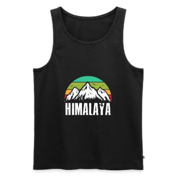 Himalaya Retro Mountains Mountain Mountaineering - Men's Premium Organic Tank Top - black - Front - AI Model Male 178 light (178cm)