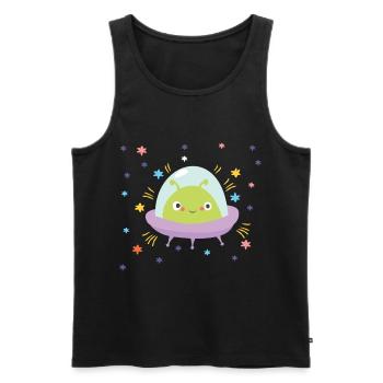 Doux OVNI De l’espace Alien Alien - Débardeur bio Premium Homme - noir - Devant - AI Model Male 178 light (178cm)