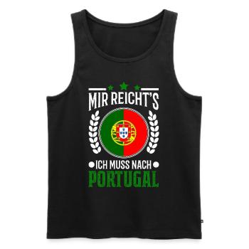 Mir reichts Ich muss nach Portugal Urlaub Geschenk - Männer Premium Bio Tank Top - Schwarz - Vorne - Michal (187cm)