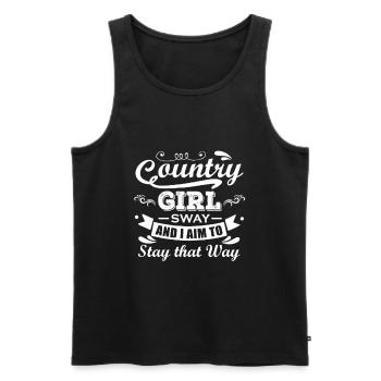 Cowboy Country Western Mädchen - Männer Premium Bio Tank Top - Schwarz - Vorne - AI Model Male 178 light (178cm)