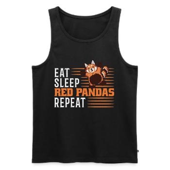 Eat Sleep Red Pandas Repeat Panda rouge - Débardeur bio Premium Homme - noir - Devant - Michal (187cm)