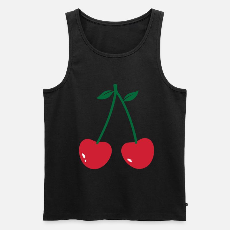 Kirsche - Männer Premium Bio Tank Top - Schwarz