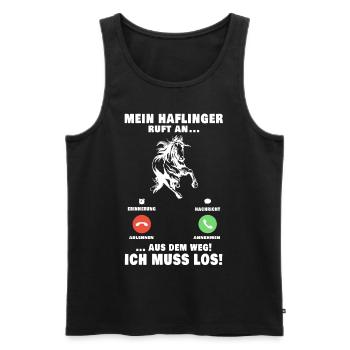 Haflinger Pferd Telefon Reiterin Pferdemädchen - Männer Premium Bio Tank Top - Schwarz - Vorne - Michal (187cm)