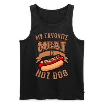 Hot Dog Sort Drôle Hot Dog Hot-Dog Fast Fast - Débardeur bio Premium Homme - noir - Devant - Michal (187cm)