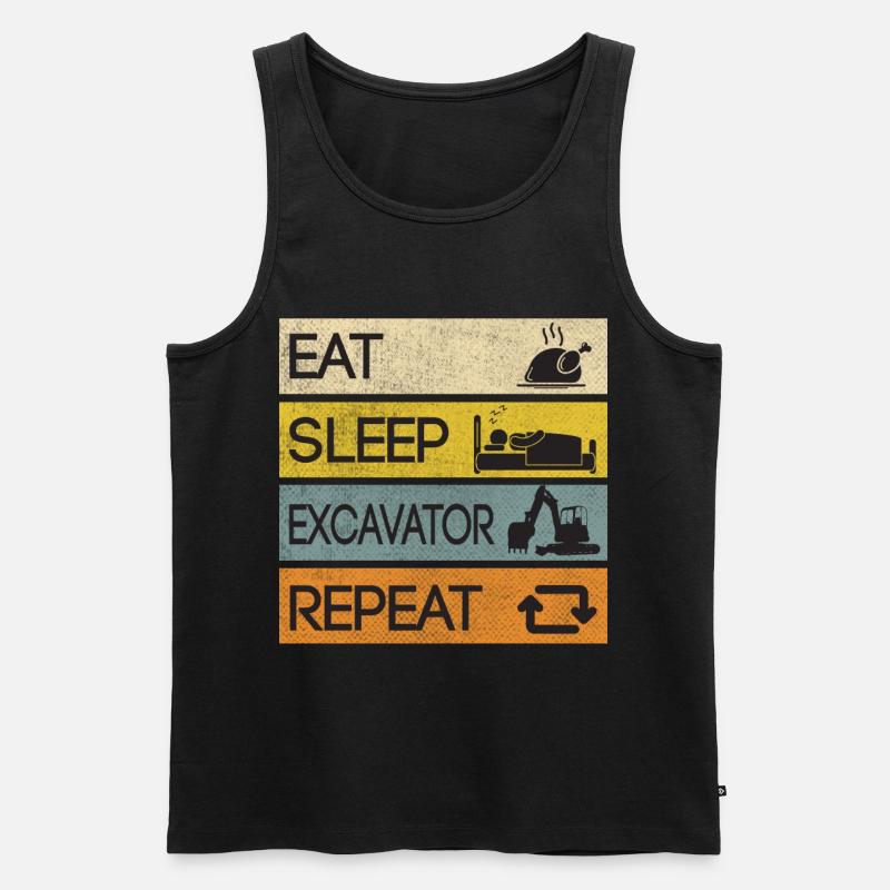 Bagger Baustelle Baggern Repeat - Männer Premium Bio Tank Top - Schwarz