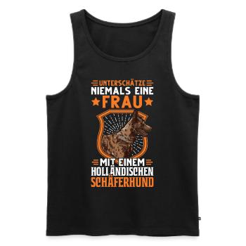 Hollandse Herder Frau Holländischer Schäferhund - Männer Premium Bio Tank Top - Schwarz - Vorne - Michal (187cm)