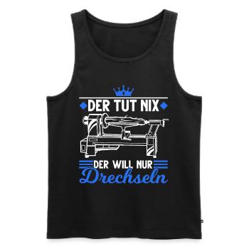 Der tut nix Der will nur Drechseln Drechsler - Männer Premium Bio Tank Top - Schwarz - Vorne - Michal (187cm)