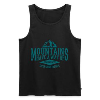 MONTAGNE RENGAINE Hiking Outdoor Randonnée Drôle - Débardeur bio Premium Homme - noir - Devant - Michal (187cm)