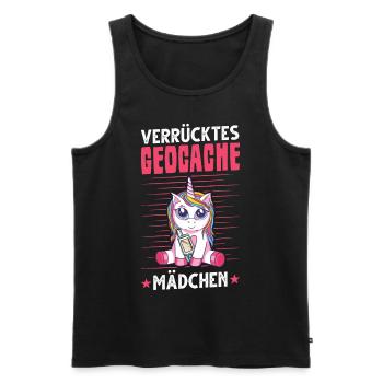 Verrücktes Geocache Mädchen Geocaching Geocacherin - Männer Premium Bio Tank Top - Schwarz - Vorne - AI Model Male 178 light (178cm)