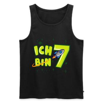 ICH BIN 7 Weltraum Kindergeburtstag 7 Jahre - Männer Premium Bio Tank Top - Schwarz - Vorne - Michal (187cm)