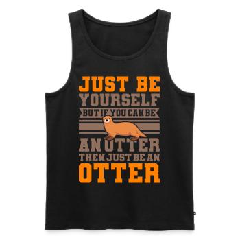 SEI EIN OTTER Otter Merch Süßer Otter Kinder - Männer Premium Bio Tank Top - Schwarz - Vorne - Michal (187cm)