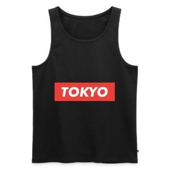 Tokyo Capitale Japon - Débardeur bio Premium Homme - noir - Devant - AI Model Male 178 light (178cm)