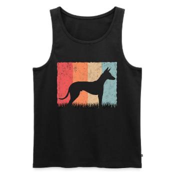 Podenco Retro Ibizan Hound Lévrier Vintage - Débardeur bio Premium Homme - noir - Devant - Michal (187cm)