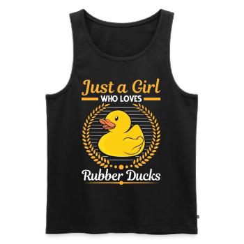 Rubber Duck Girl Squeaky Duck Bath Duck Gift - Men's Premium Organic Tank Top - black - Front - AI Model Male 178 light (178cm)