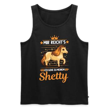 Mir reicht's Ich gehe zu meinem Shetty - Männer Premium Bio Tank Top - Schwarz - Vorne - Michal (187cm)