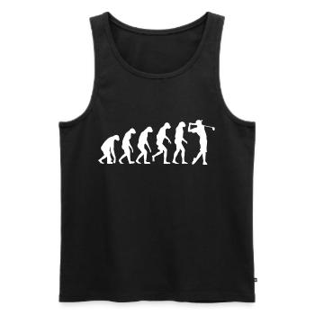 GOLF EVOLUTION Golfer Outfit Golferinnen Golf - Männer Premium Bio Tank Top - Schwarz - Vorne - AI Model Male 178 light (178cm)