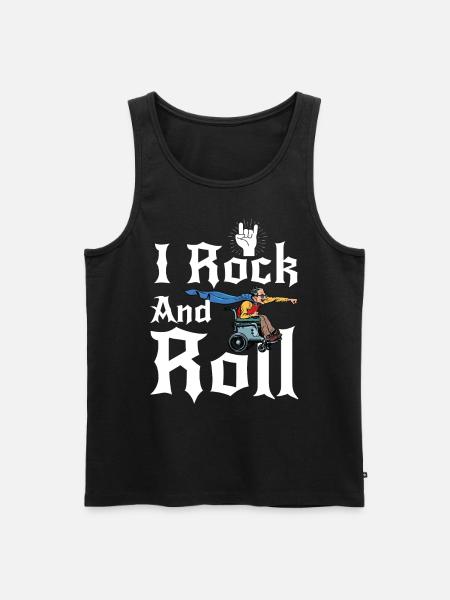 Rollstuhl Rock and Roll - Männer Premium Bio Tank Top - Schwarz
