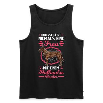 Hollandse Herder Holland Schäferhund Frau - Männer Premium Bio Tank Top - Schwarz - Vorne - Michal (187cm)