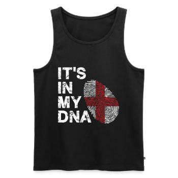 Londres Anglais DNA Angleterre - Débardeur bio Premium Homme - noir - Devant - AI Model Male 178 light (178cm)