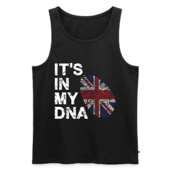 Londres Britannique DNA Royaume-Uni - Débardeur bio Premium Homme - noir - Devant - AI Model Male 178 light (178cm)