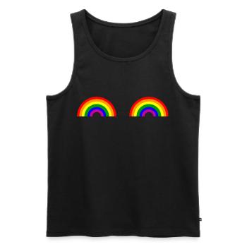 Arc-en-ciel Boobies LGBT Pride Gay Pride Month - Débardeur bio Premium Homme - noir - Devant - AI Model Male 178 light (178cm)