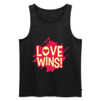 LOVE WINS LGBT Pride Gay Pride Month LGBTQ - Débardeur bio Premium Homme - noir - Devant - AI Model Male 178 light (178cm)