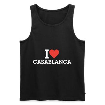 Ich liebe Casablanca Marokko Hafenstadt - Männer Premium Bio Tank Top - Schwarz - Vorne - Michal (187cm)