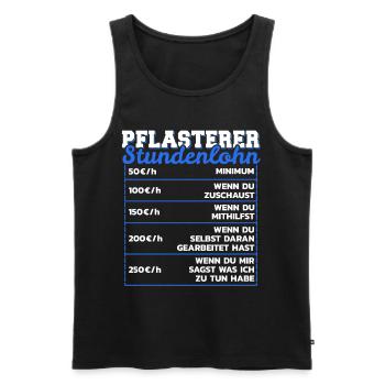 Pflasterer Stundenlohn Steinsetzer Lohn Geschenk - Männer Premium Bio Tank Top - Schwarz - Vorne - AI Model Male 178 light (178cm)