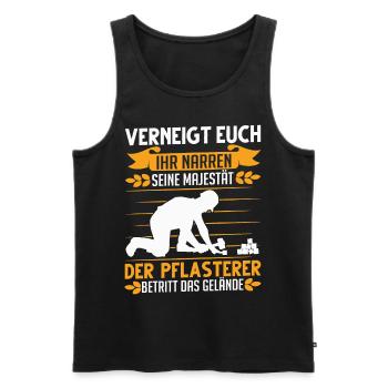 Pflasterer Majestät Steinsetzer Pflastersetzer - Männer Premium Bio Tank Top - Schwarz - Vorne - AI Model Male 178 light (178cm)
