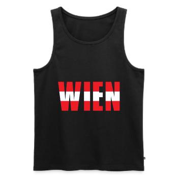 Vienne Autriche drapeau pays d’origine - Débardeur bio Premium Homme - noir - Devant - Michal (187cm)