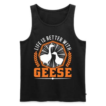 Life is better with Geese Gänse Gans Gänsezüchter - Débardeur bio Premium Homme - noir - Devant - Michal (187cm)