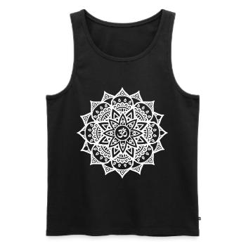 Mandala Yoga Rétro Yoga Professeur de Yoga De Yoga - Débardeur bio Premium Homme - noir - Devant - AI Model Male 178 light (178cm)