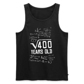 400 ans racine 20 ans Mathématiste - Débardeur bio Premium Homme - noir - Devant - Michal (187cm)
