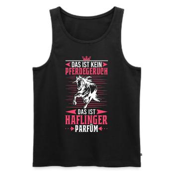 Haflinger Pferd Parfüm Reiterin Pferdemädchen - Männer Premium Bio Tank Top - Schwarz - Vorne - Michal (187cm)