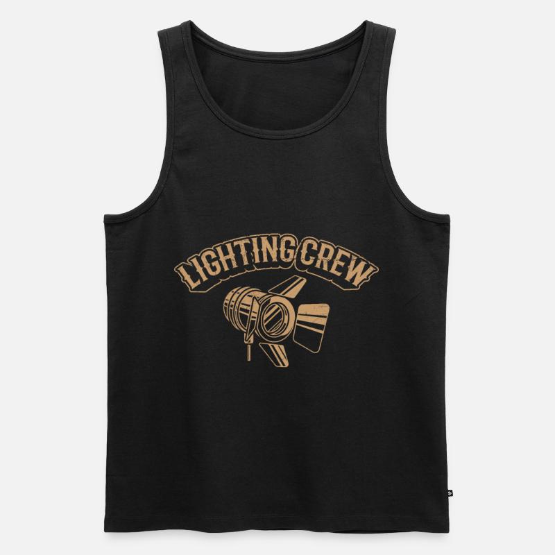LIGHTING CREW Theater Lichttechniker - Männer Premium Bio Tank Top - Schwarz