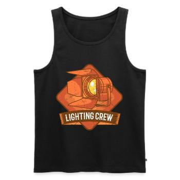 LIGHTING CREW VINTAGE LIGHTING TECHNICIAN - Men's Premium Organic Tank Top - black - Front - AI Model Male 178 light (178cm)