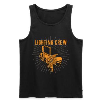 LIGHTING CREW RETRO Lighting Technician - Men's Premium Organic Tank Top - black - Front - AI Model Male 178 light (178cm)