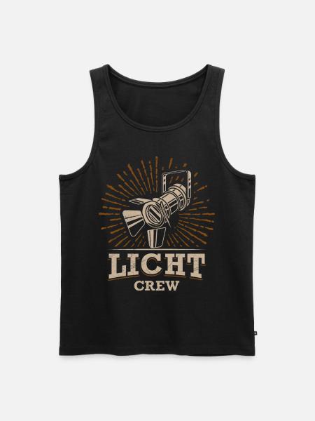 LIGHTING CREW Stufenlinse Lichttechniker - Männer Premium Bio Tank Top - Schwarz