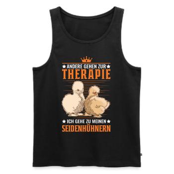 Seidenhuhn Therapie Seidenhühner Silkie Huhn - Männer Premium Bio Tank Top - Schwarz - Vorne - Michal (187cm)