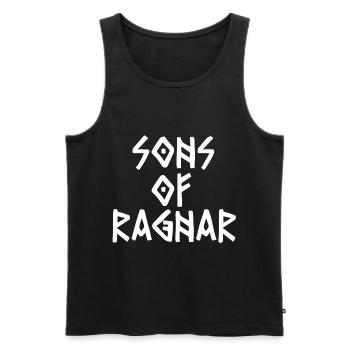 Söhne von Ragnar Wikinger Axt Seekrieger - Männer Premium Bio Tank Top - Schwarz - Vorne - AI Model Male 178 light (178cm)