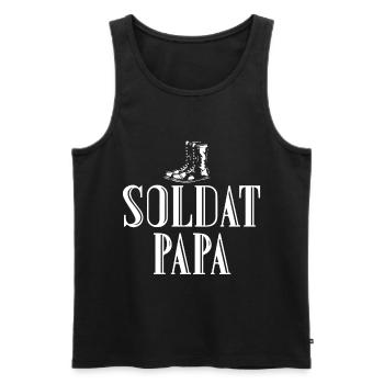 Soldat Papa Bundeswehr Armée de l’air - Débardeur bio Premium Homme - noir - Devant - AI Model Male 178 light (178cm)