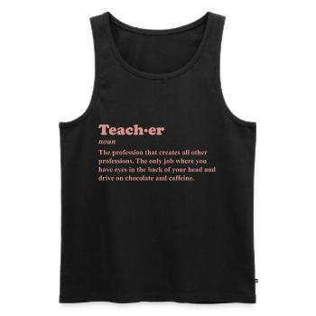 TEACHER NOUN Professeur Sort Professeur Drôle Meilleur - Débardeur bio Premium Homme - noir - Devant - AI Model Male 178 light (178cm)