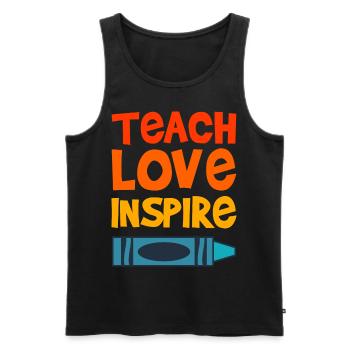 TEACH LOVE INSPIRE TEACHER QUOTE TEACHER FUNNY - Men's Premium Organic Tank Top - black - Front - Michal (187cm)