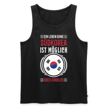 Südkorea Koranische Flagge Korea Souel Geschenk - Männer Premium Bio Tank Top - Schwarz - Vorne - Michal (187cm)