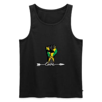 Jamaica fist Jamaicans love - Men's Premium Organic Tank Top - black - Front - Michal (187cm)
