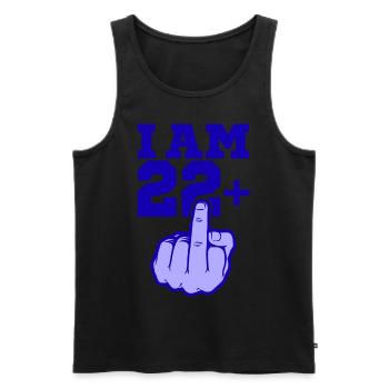 ICH BIN 22 MITTELFINGER 22 Geburtstag Papa Kollege - Männer Premium Bio Tank Top - Schwarz - Vorne - Michal (187cm)